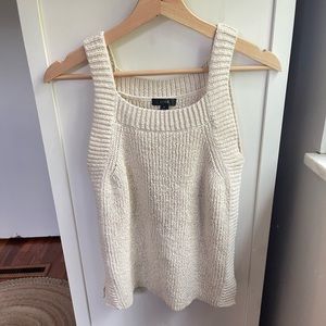 J. Crew Cream Knit Tank Top! Super Soft, Perfect Condition. Cotton / Poly Blend.